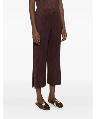Pleats Please Issey Miyake plissé split-hem trousers - Brown - サムネイル3