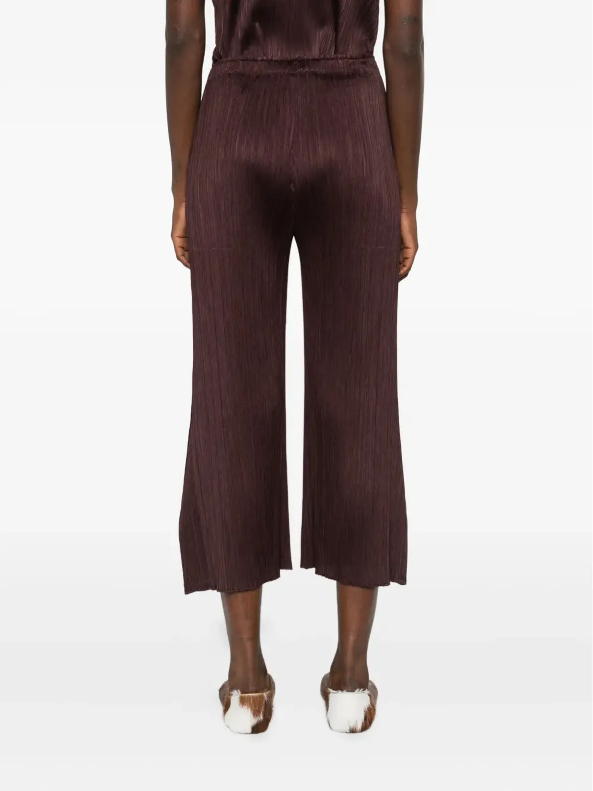 Pleats Please Issey Miyake plissé split-hem trousers - Brown - 画像4