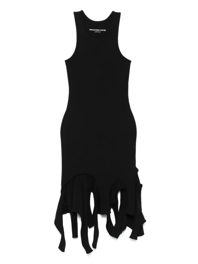 Alexander Wang Alexander Wang フリンジ加工のレーサーネック・ミニドレスの商品画像