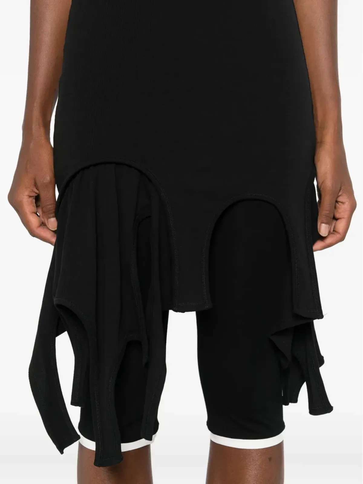 Alexander Wang フリンジ加工のレーサーネック・ミニドレス - 画像5