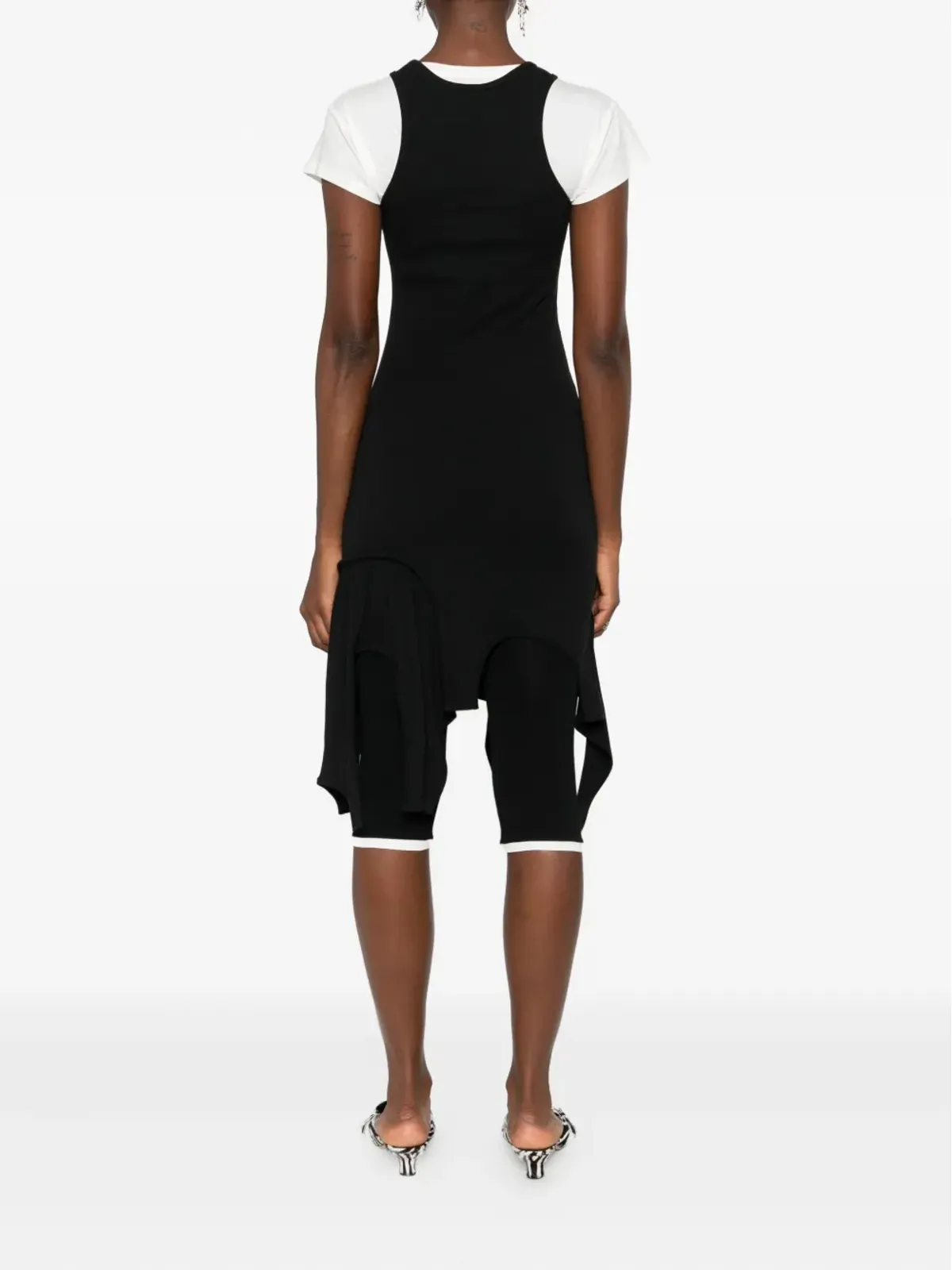 Alexander Wang フリンジ加工のレーサーネック・ミニドレス - 画像4