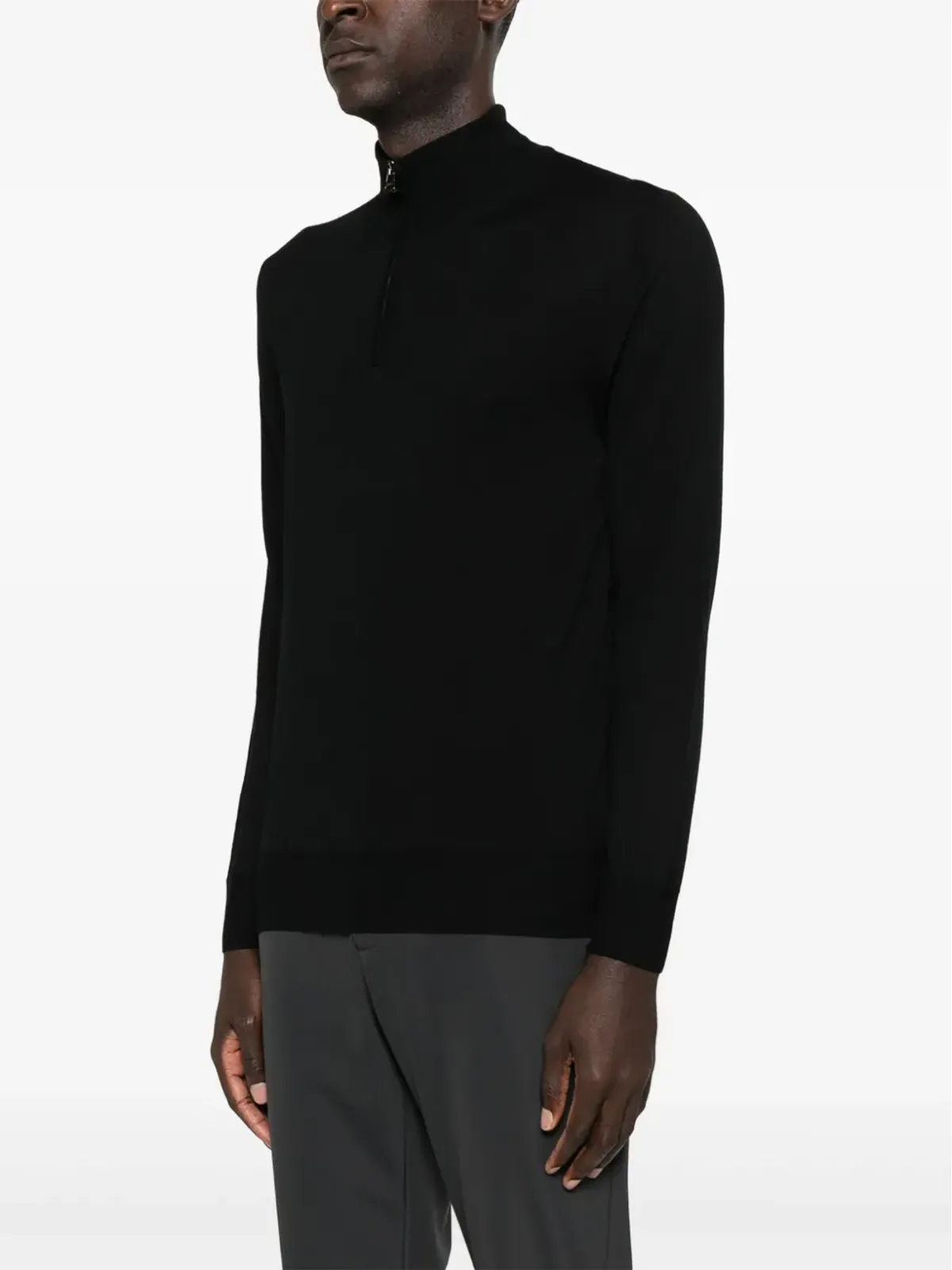 Canali ハイネックジップフロントセーター - 画像3