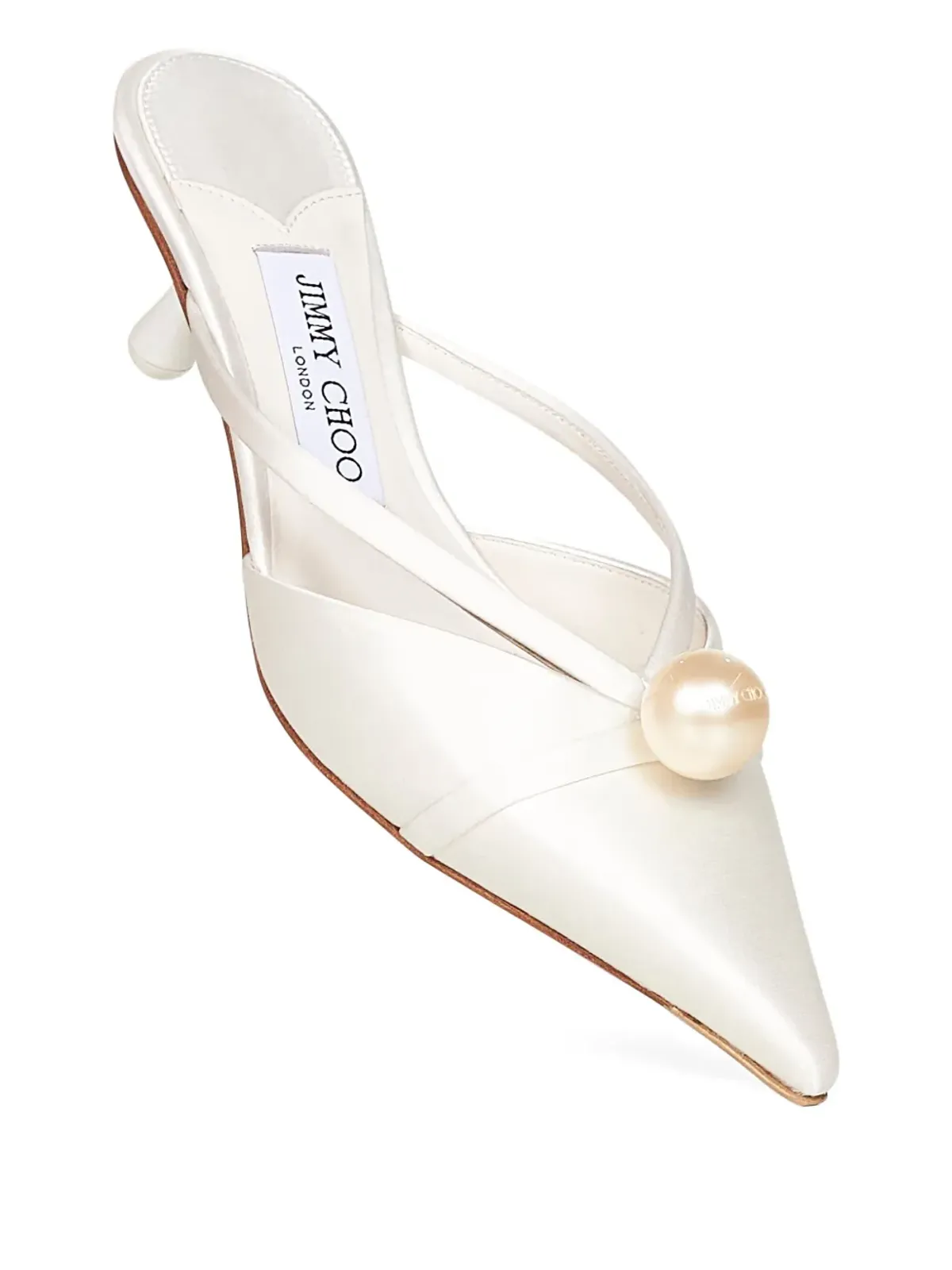 Jimmy Choo 50mm パール装飾 ポインテッドトゥ ミュール - 画像4