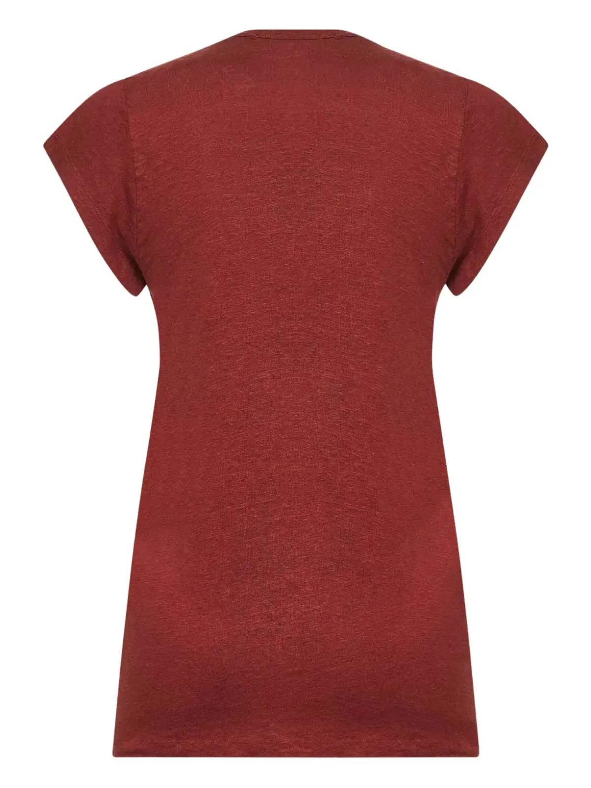 MARANT ÉTOILE リブ編みVネックTシャツ レッド - 画像2