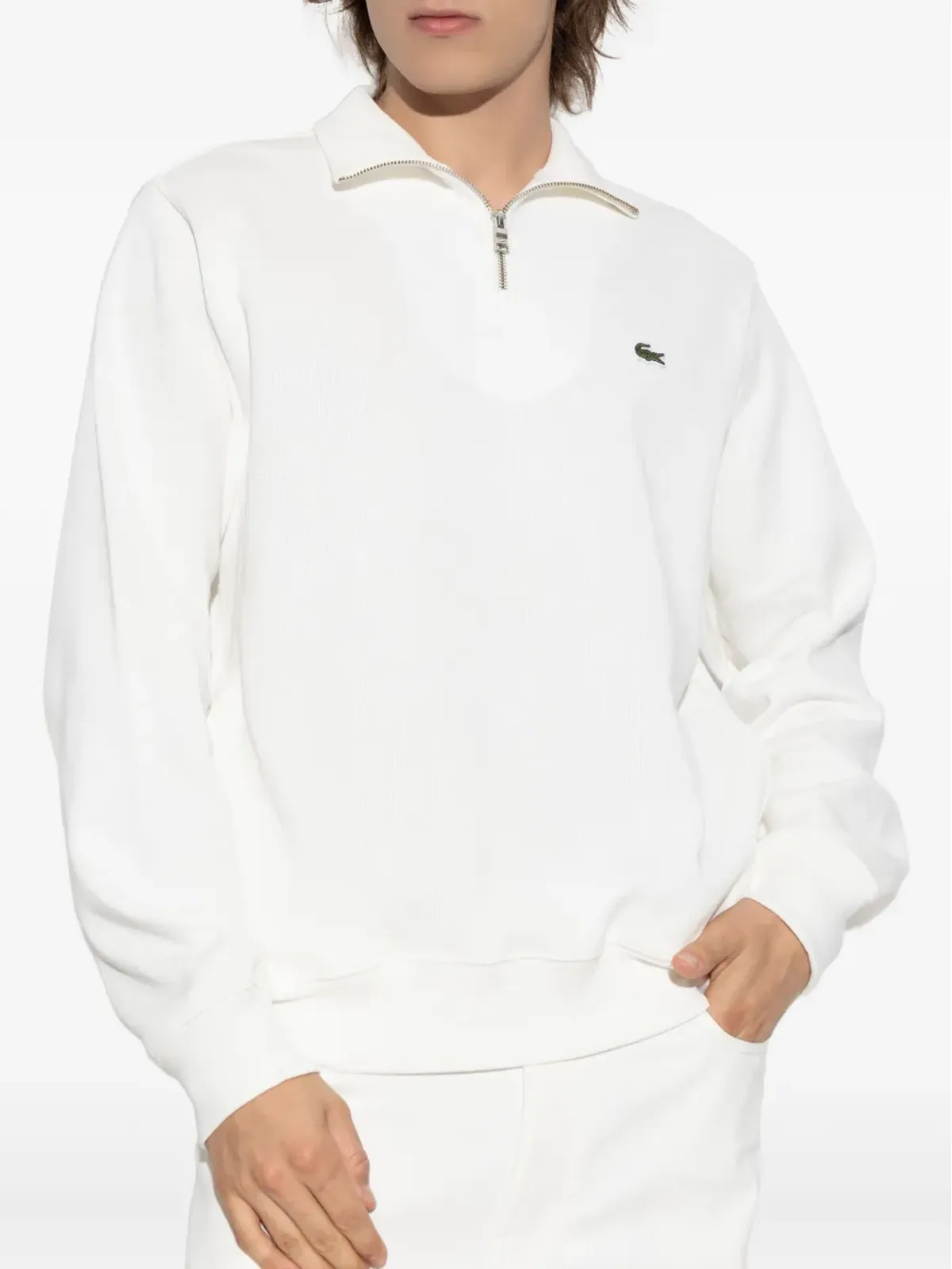 Lacoste ハーフジップ刺繍スウェットシャツ - 画像3
