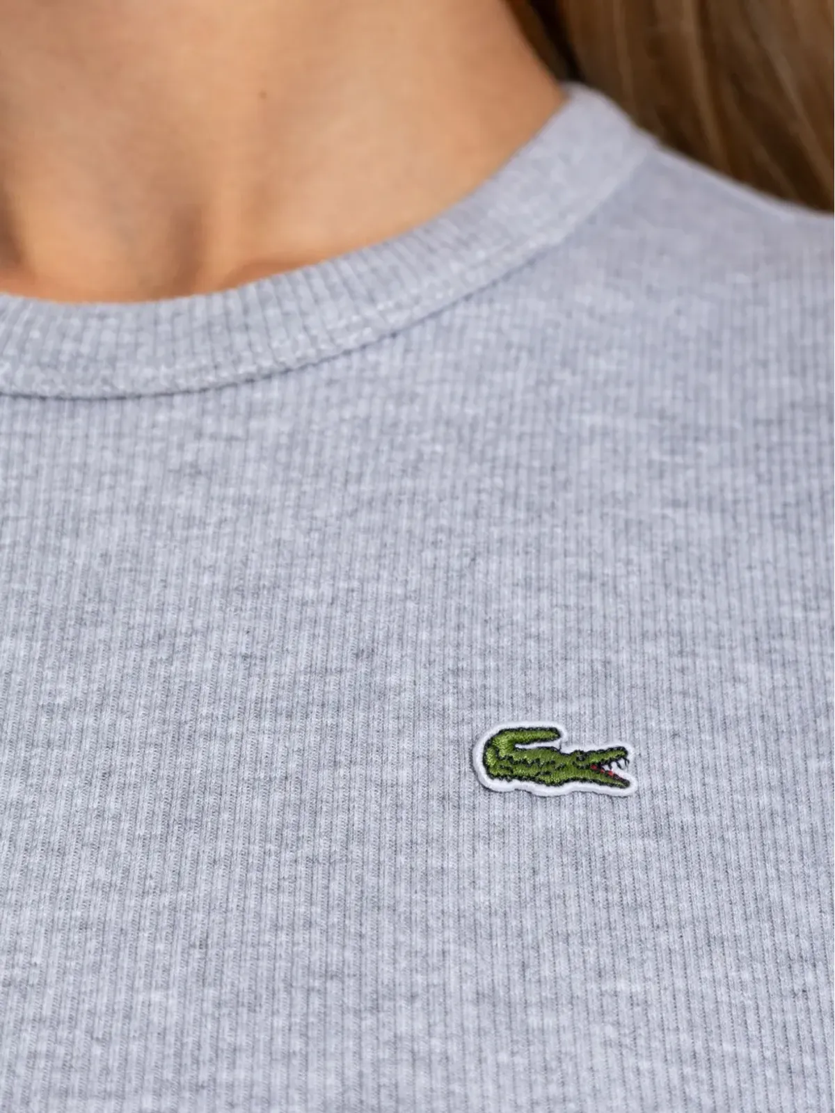 Lacoste リブ編みクルーネックTシャツ - 画像5