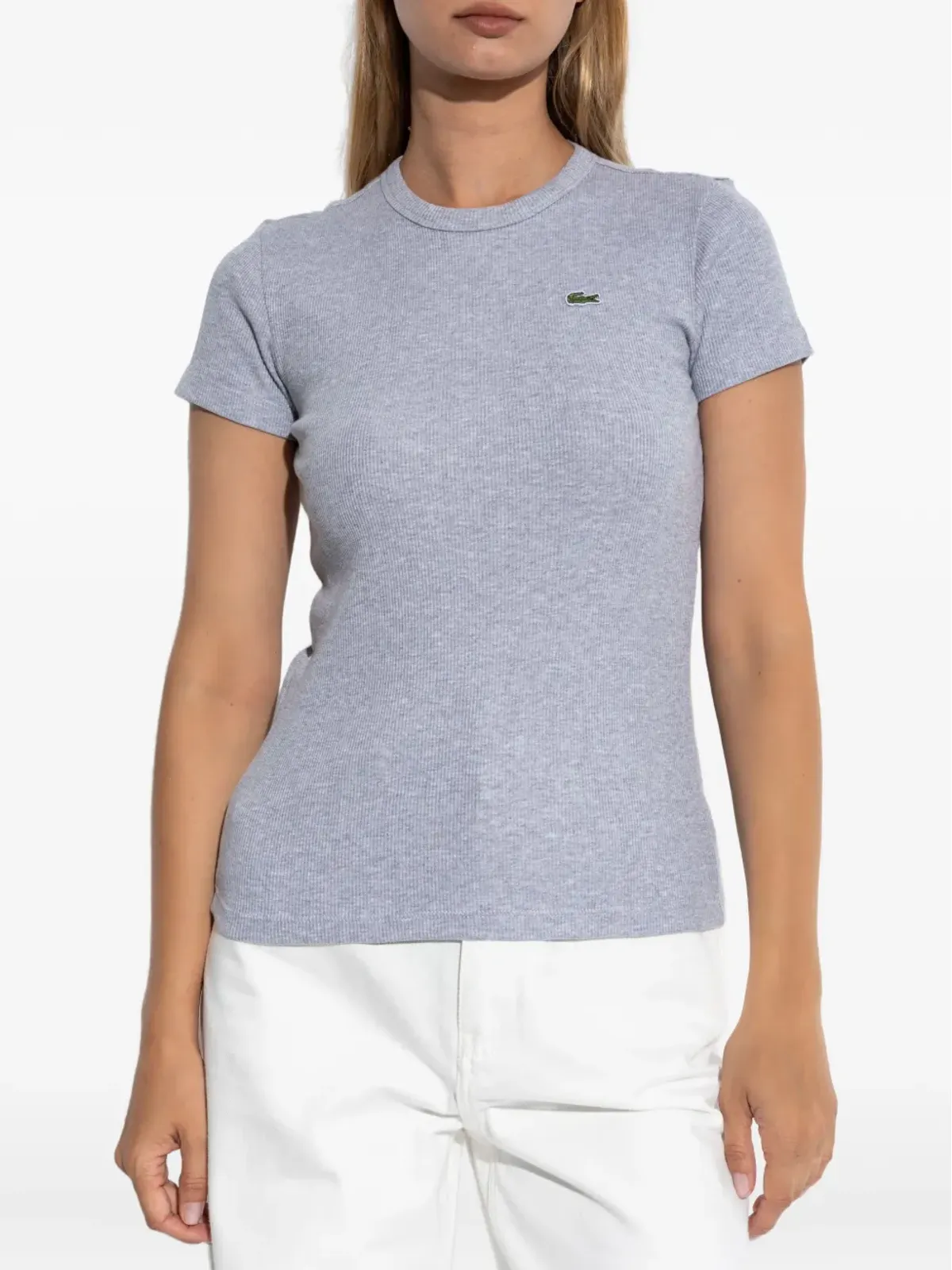 Lacoste リブ編みクルーネックTシャツ - 画像3