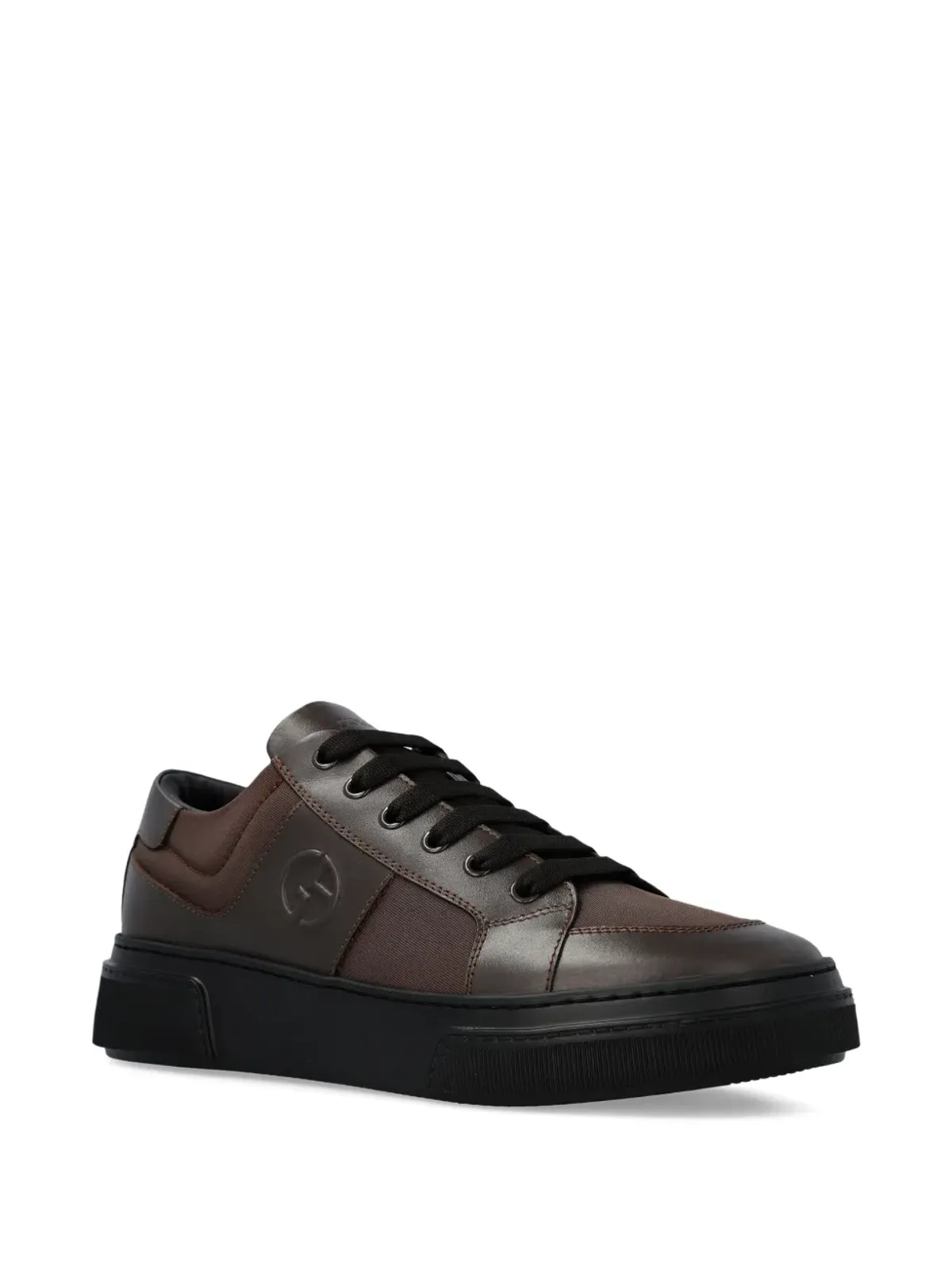 Giorgio Armani ロゴ入り レザー スニーカー - 画像2