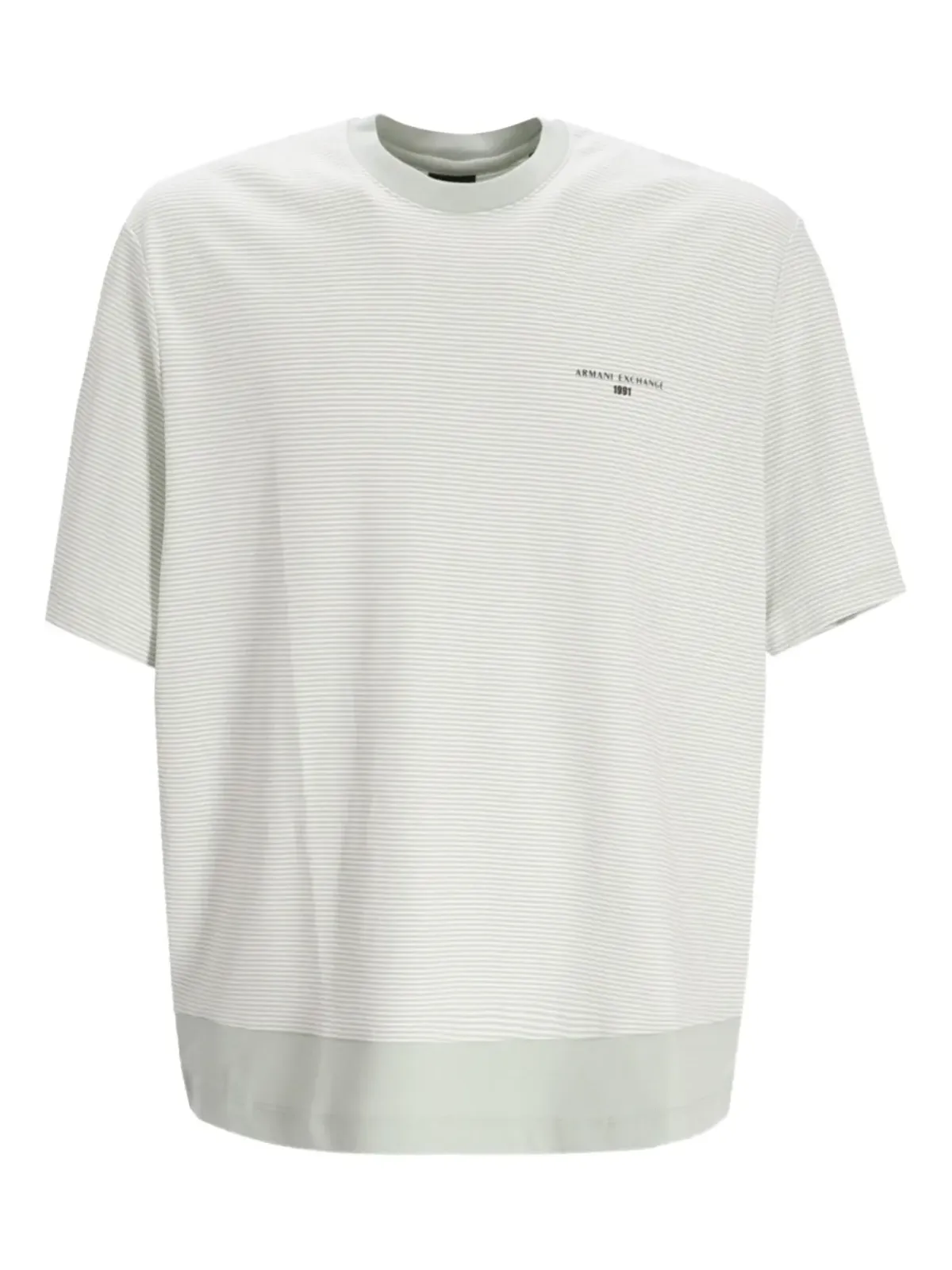 Armani Exchange ストライプ柄ロゴプリント Tシャツ - 画像1