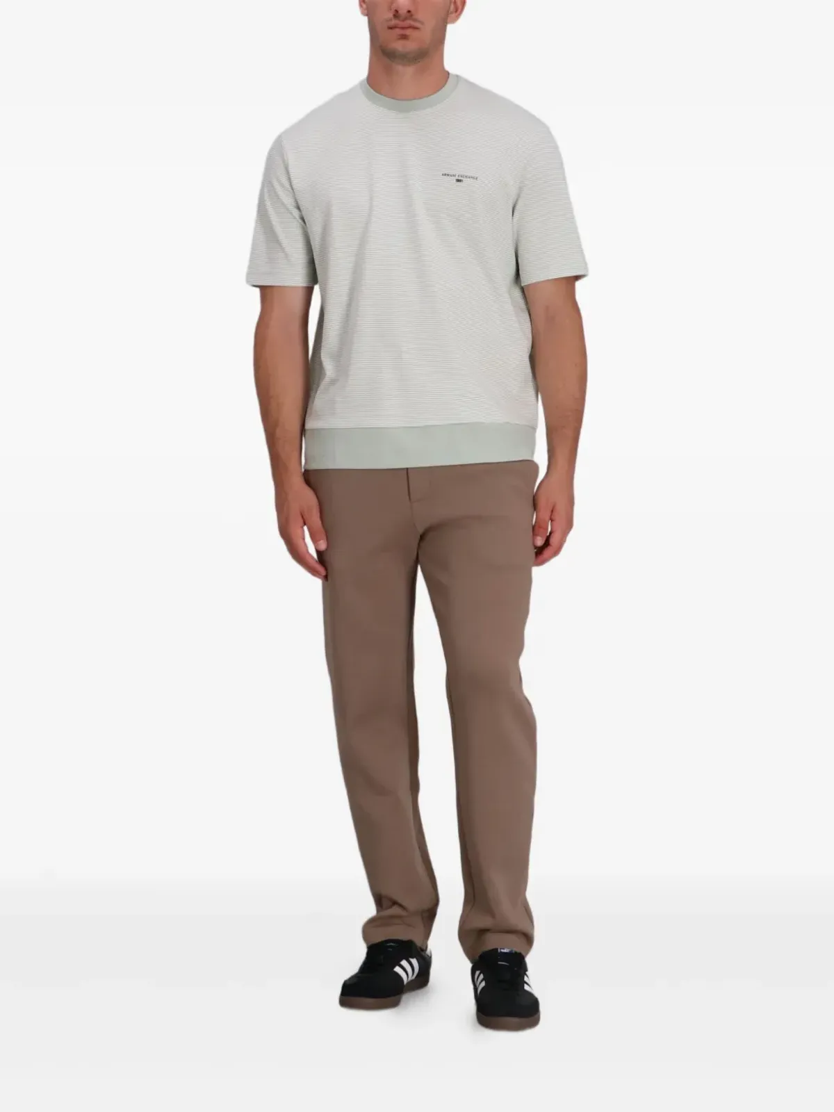 Armani Exchange ストライプ柄ロゴプリント Tシャツ - 画像2