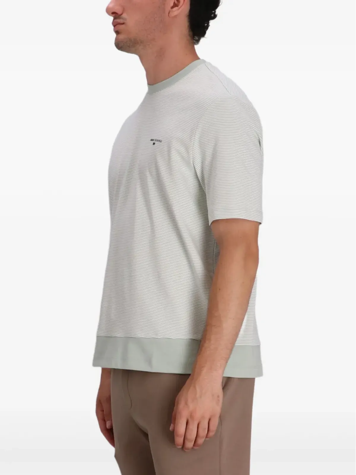 Armani Exchange ストライプ柄ロゴプリント Tシャツ - 画像3