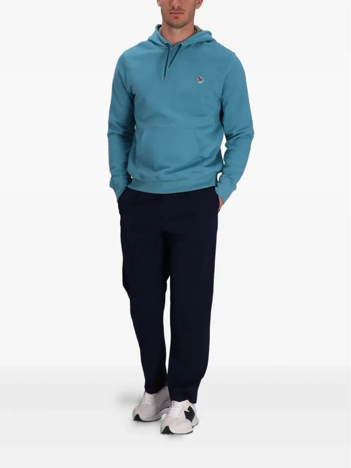 Paul Smith ロゴパッチ コットン フーディー ブルー - 画像2
