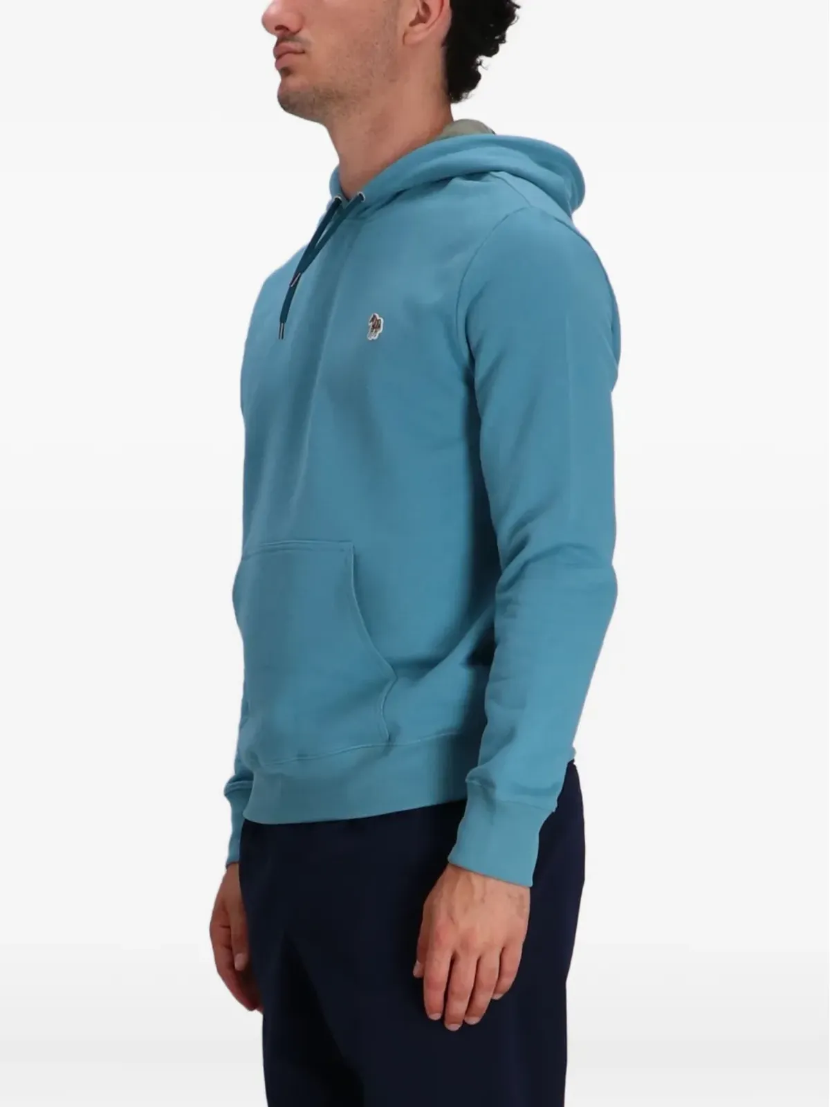 Paul Smith ロゴパッチ コットン フーディー ブルー - 画像3