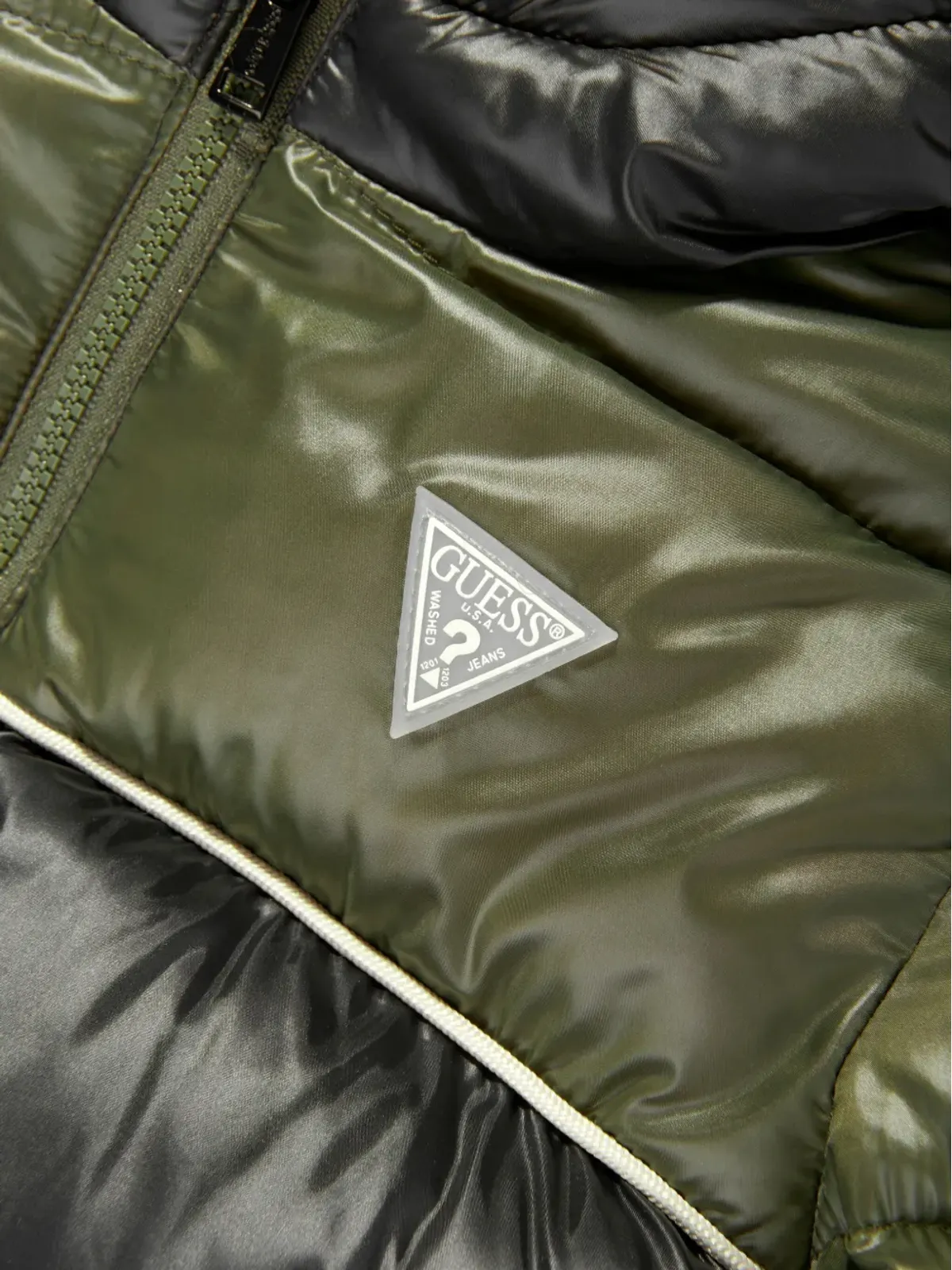 guess kids フード付きツートーンパファージャケット - 画像3