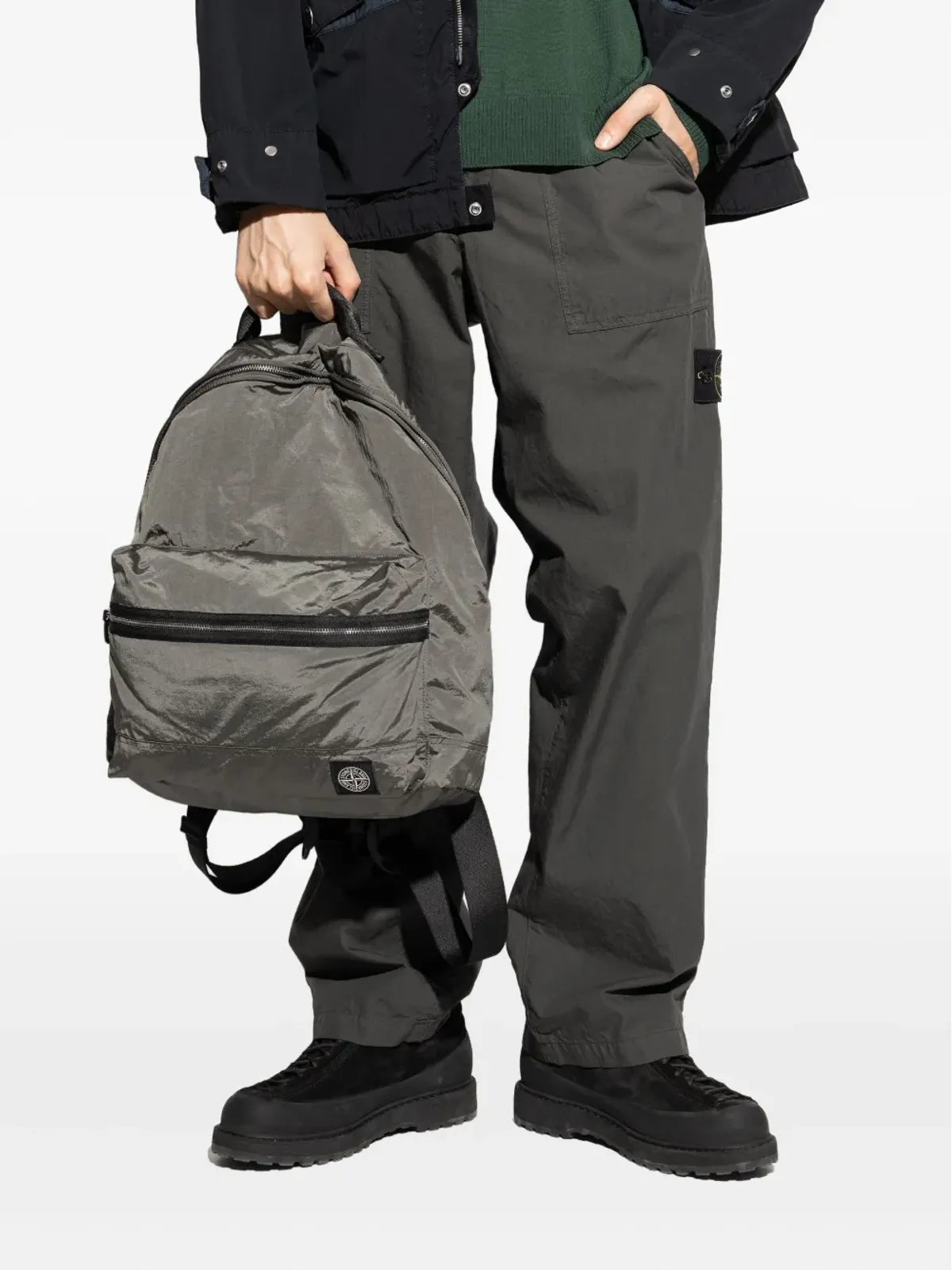 Stone Island トップハンドル ジップファスナー付きバックパック - 画像2