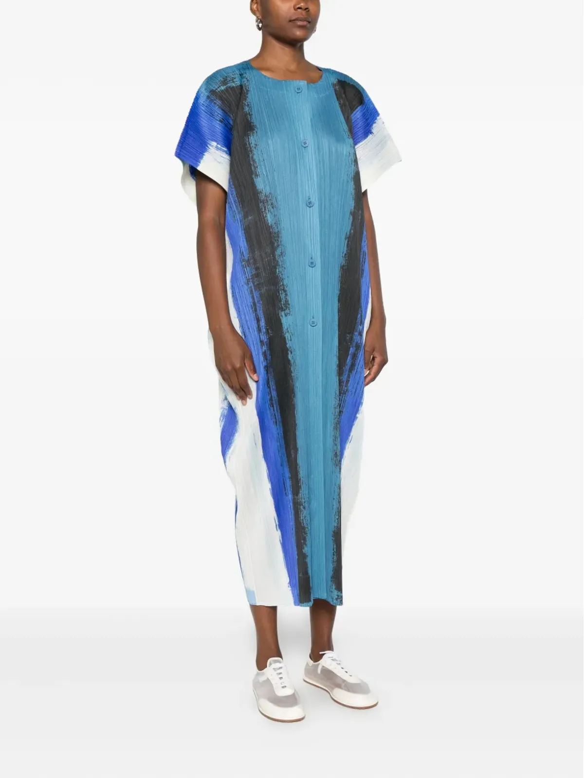 Pleats Please Issey Miyake デイドレス ブラッシュストロークプリーツ柄 - 画像3