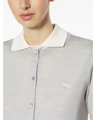 Maison Kitsuné ベビー・フォックス刺繍ショートスリーブカーディガン - Grey - サムネイル5