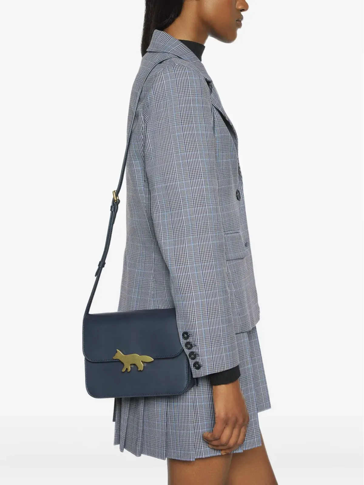 Maison Kitsuné Edie レザー ミニバッグ ブルー - 画像2