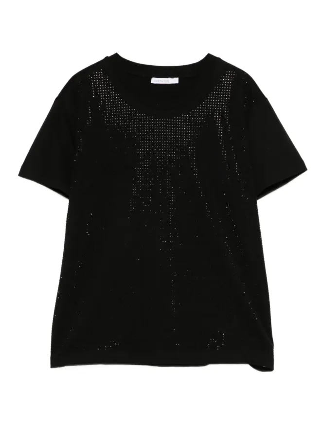 Patrizia Pepe Patrizia Pepe ラインストーン装飾Tシャツ - ブラックの商品画像