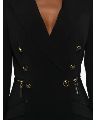 Elisabetta Franchi ダブルブレスト ジップディテール ブレザー - ブラック - サムネイル5