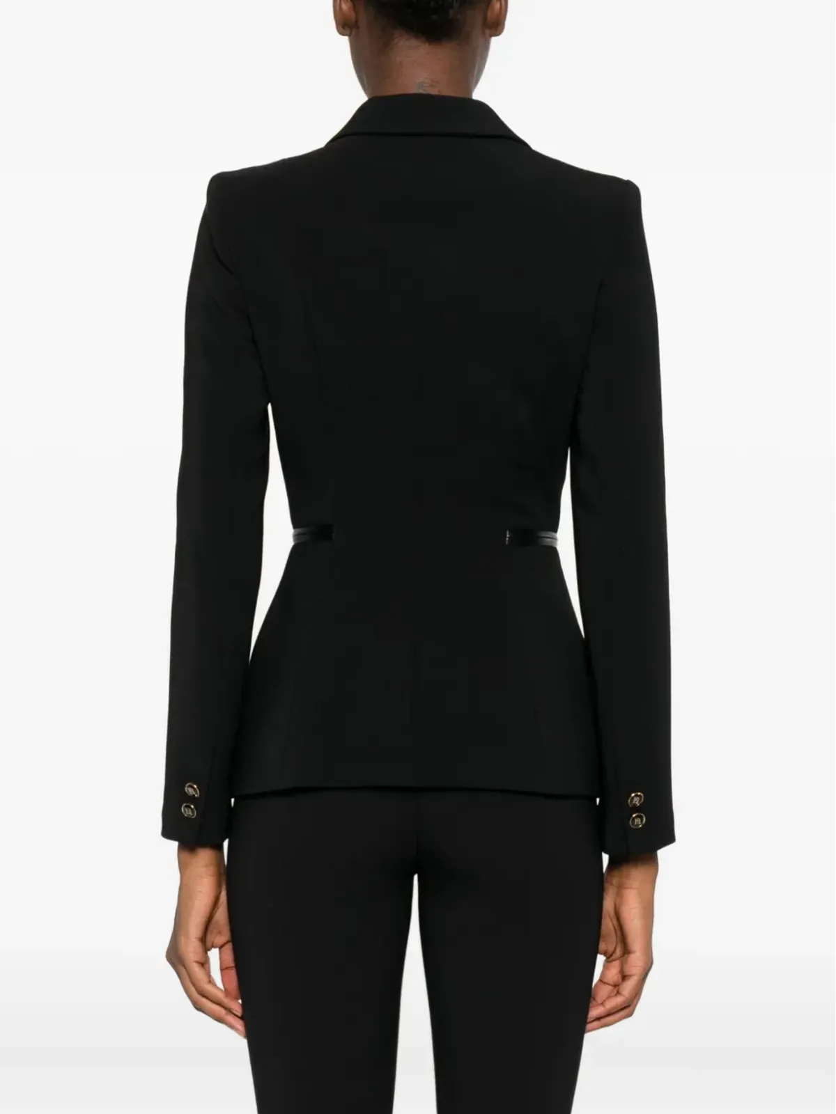 Elisabetta Franchi ダブルブレスト ジップディテール ブレザー - ブラック - 画像4
