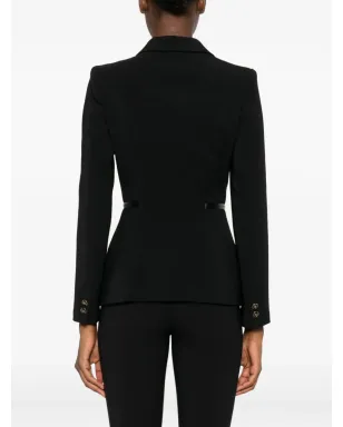 Elisabetta Franchi ダブルブレスト ジップディテール ブレザー - ブラック - サムネイル4