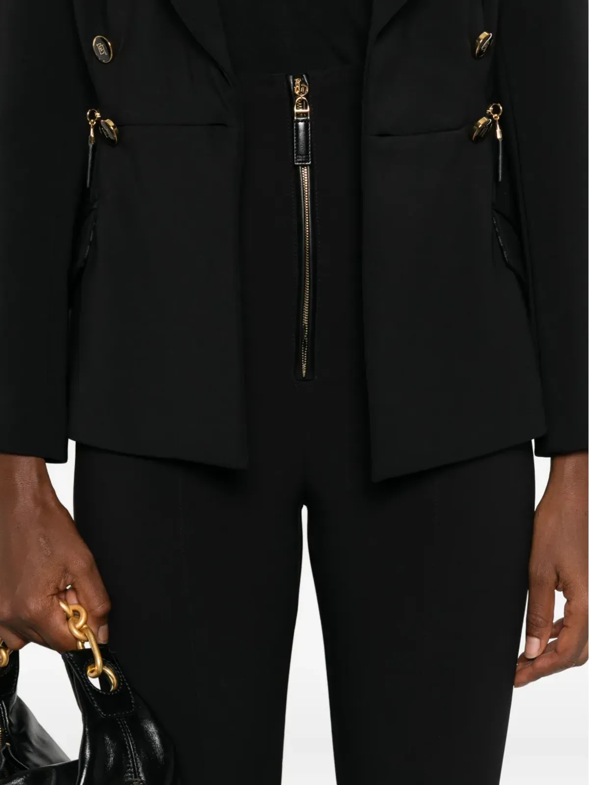 Elisabetta Franchi ジップファスニング トリムディテール パンツ - 画像5