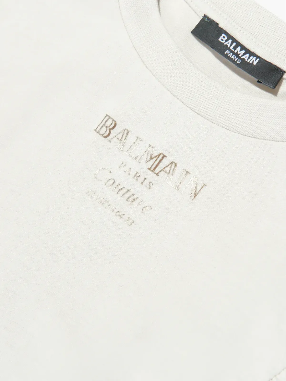 Balmain Kids フリルロゴトップ ホワイト - 画像4