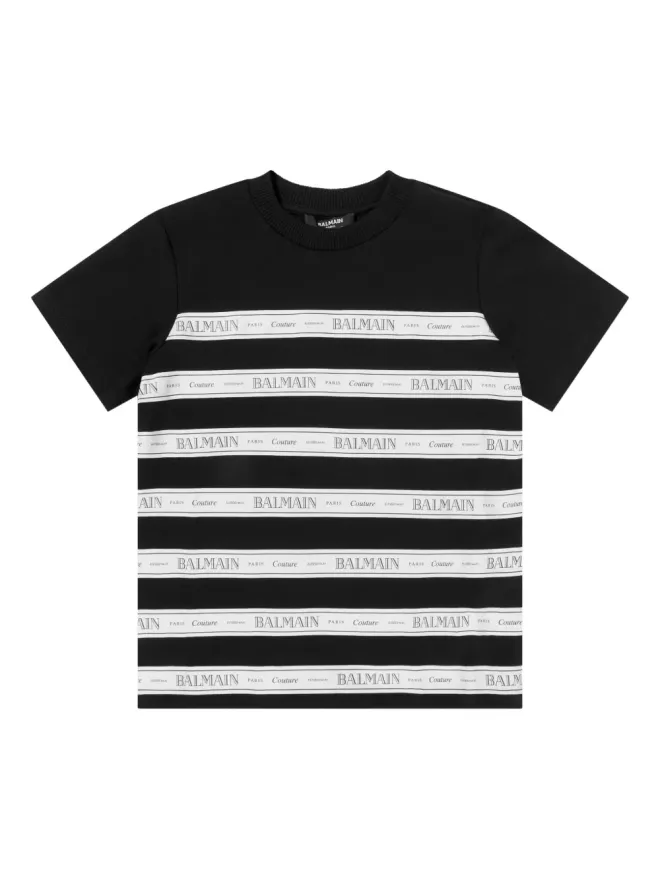 Balmain Kids Balmain Kids stripe top - Blackの商品画像