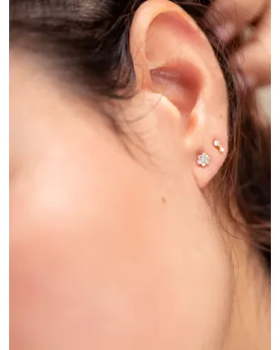 MARIA TASH 18Kローズゴールド ダイヤモンド フラワー スタッドピアス - サムネイル2