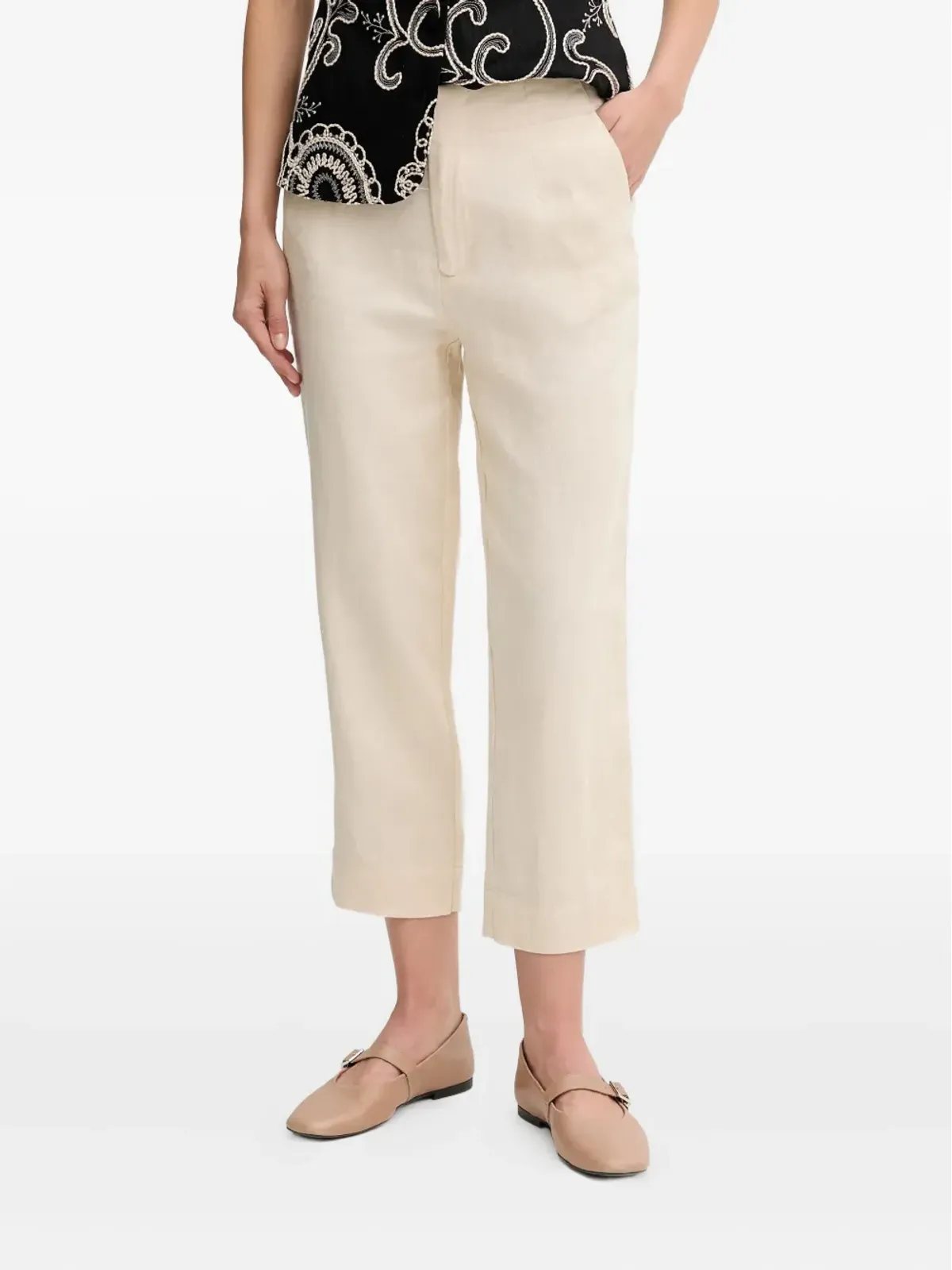 Pedro Del Hierro クロップドリネンパンツ - 画像1