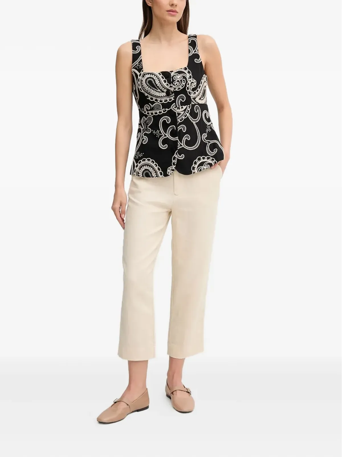 Pedro Del Hierro クロップドリネンパンツ - 画像2
