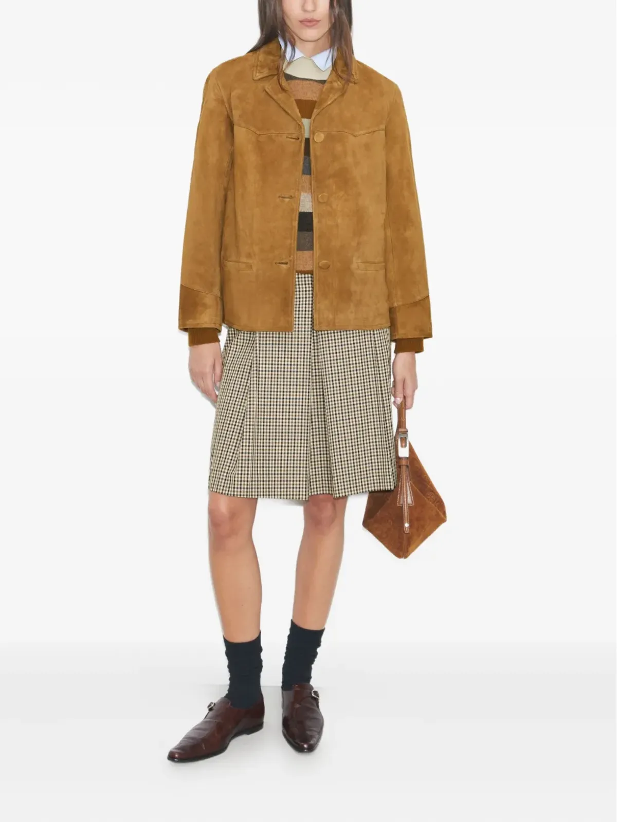 Tory Burch シングルブレストスエードブレザー - 画像2