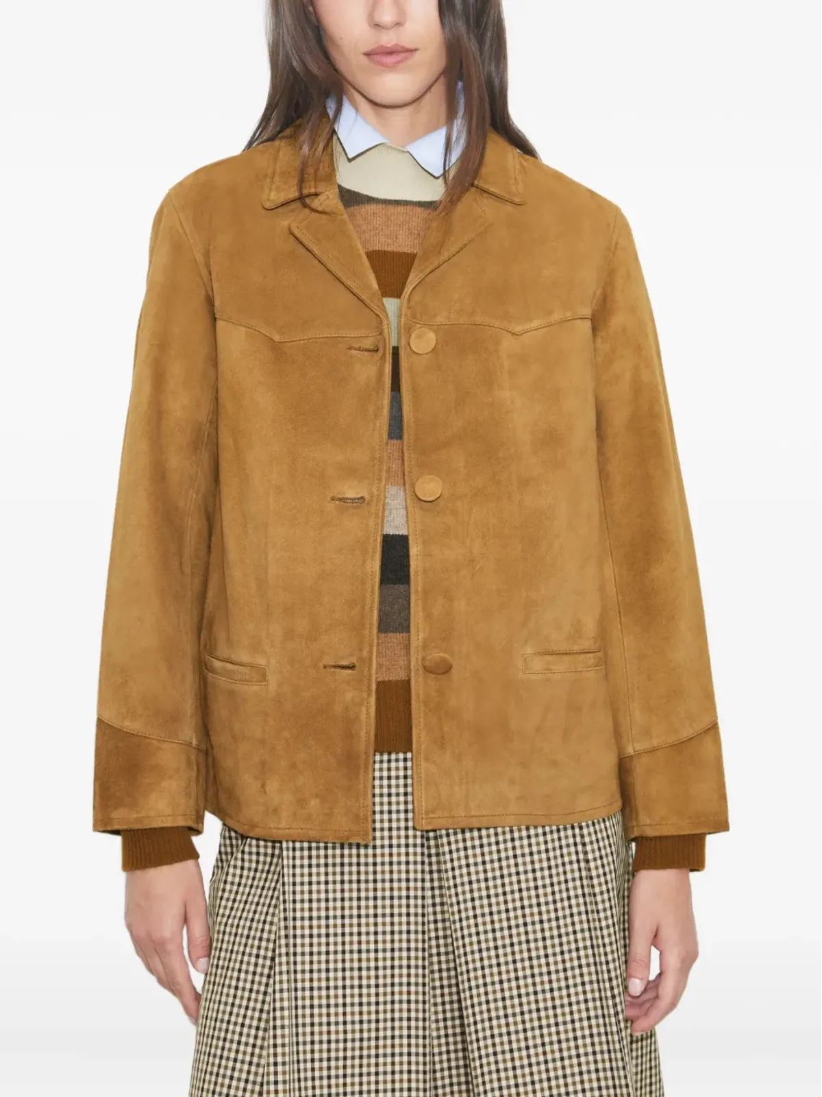Tory Burch シングルブレストスエードブレザー - 画像4