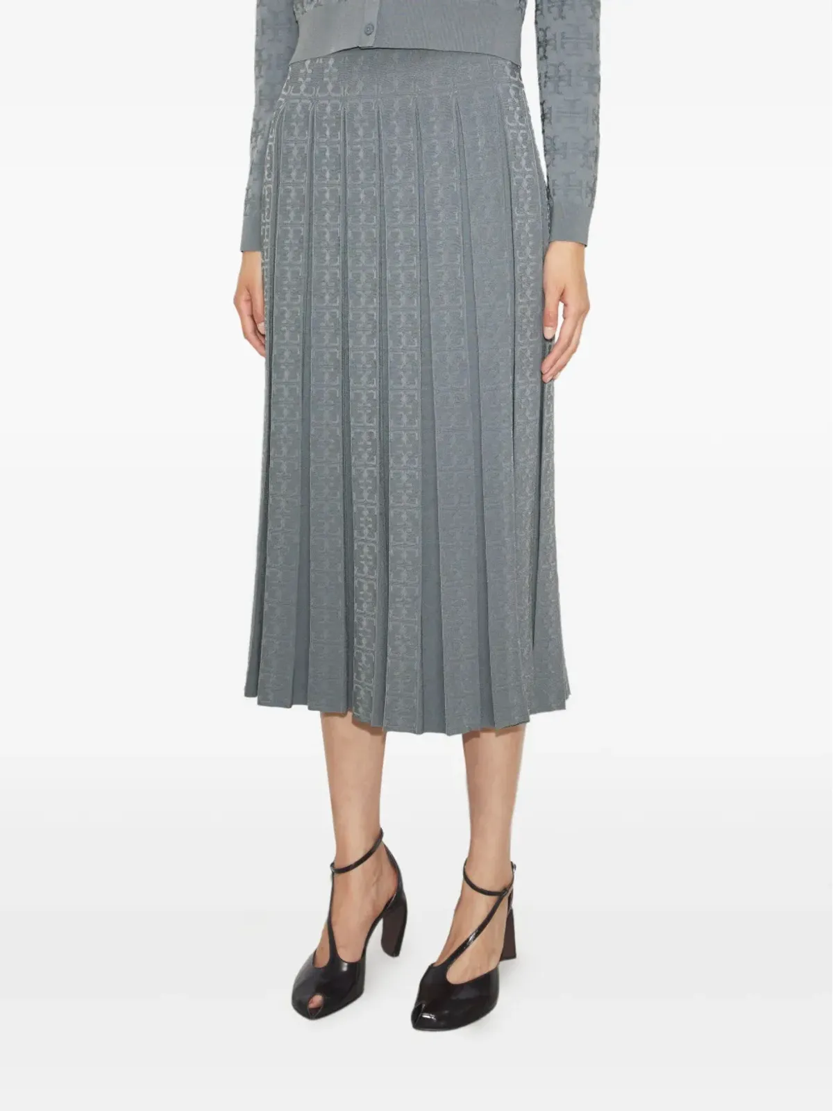 Tory Burch Tモノグラム ミディプリーツスカート - 画像4