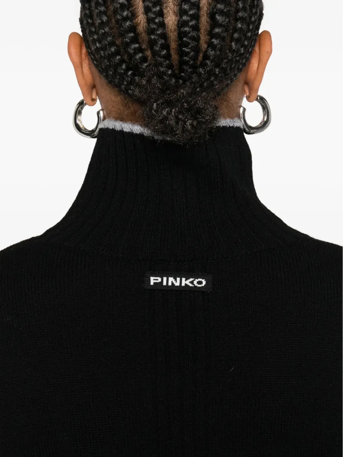 PINKO ハイネック クロップドセーター ブラック - 画像5
