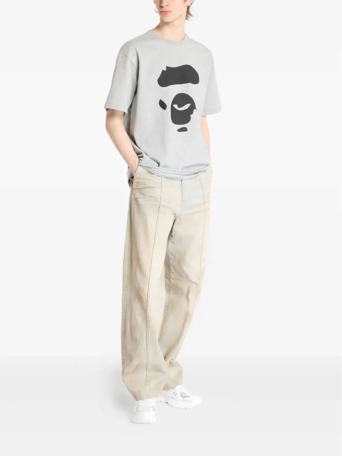 A BATHING APE® グラフィックプリント コットン Tシャツ - グレー - 画像3