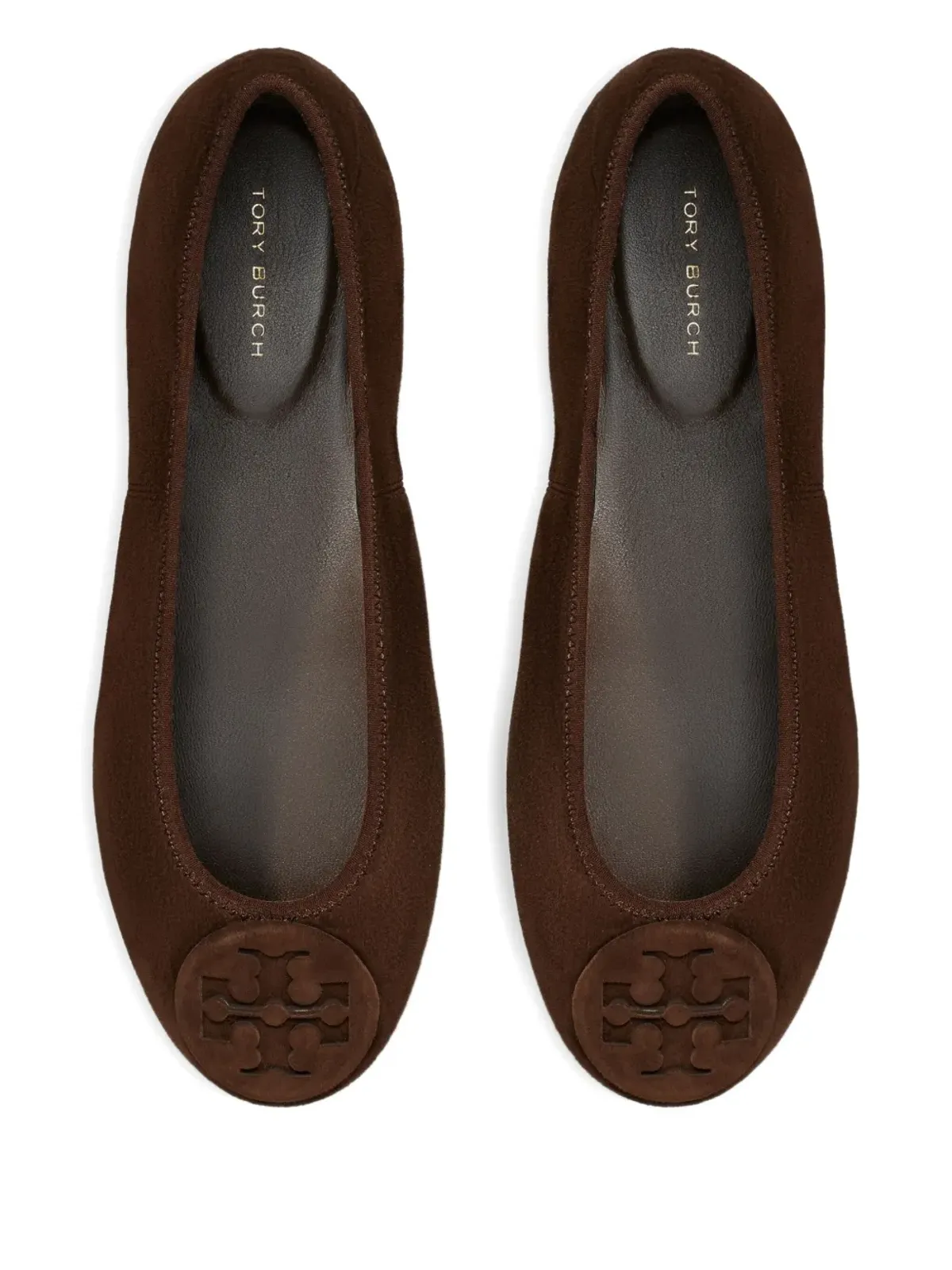 Tory Burch ロゴ入りスエード バレエフラット - 画像3