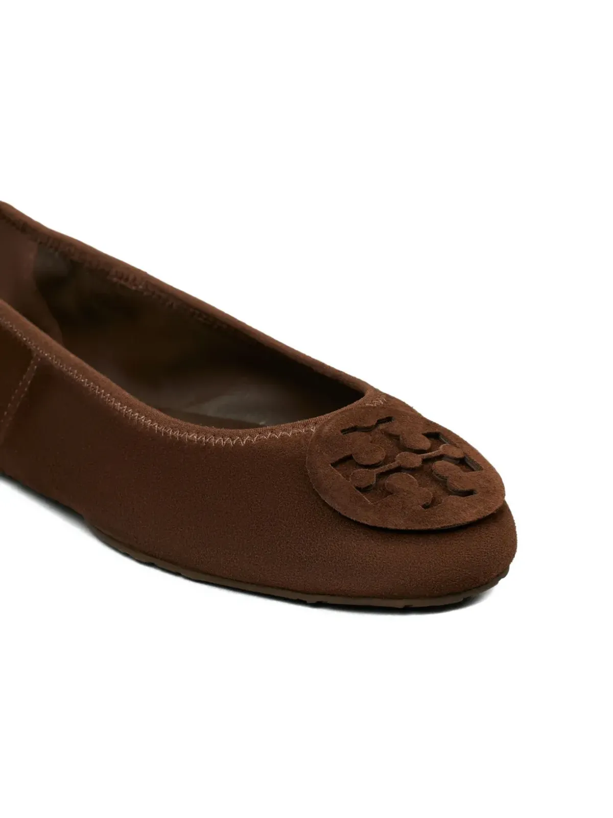 Tory Burch ロゴ入りスエード バレエフラット - 画像4