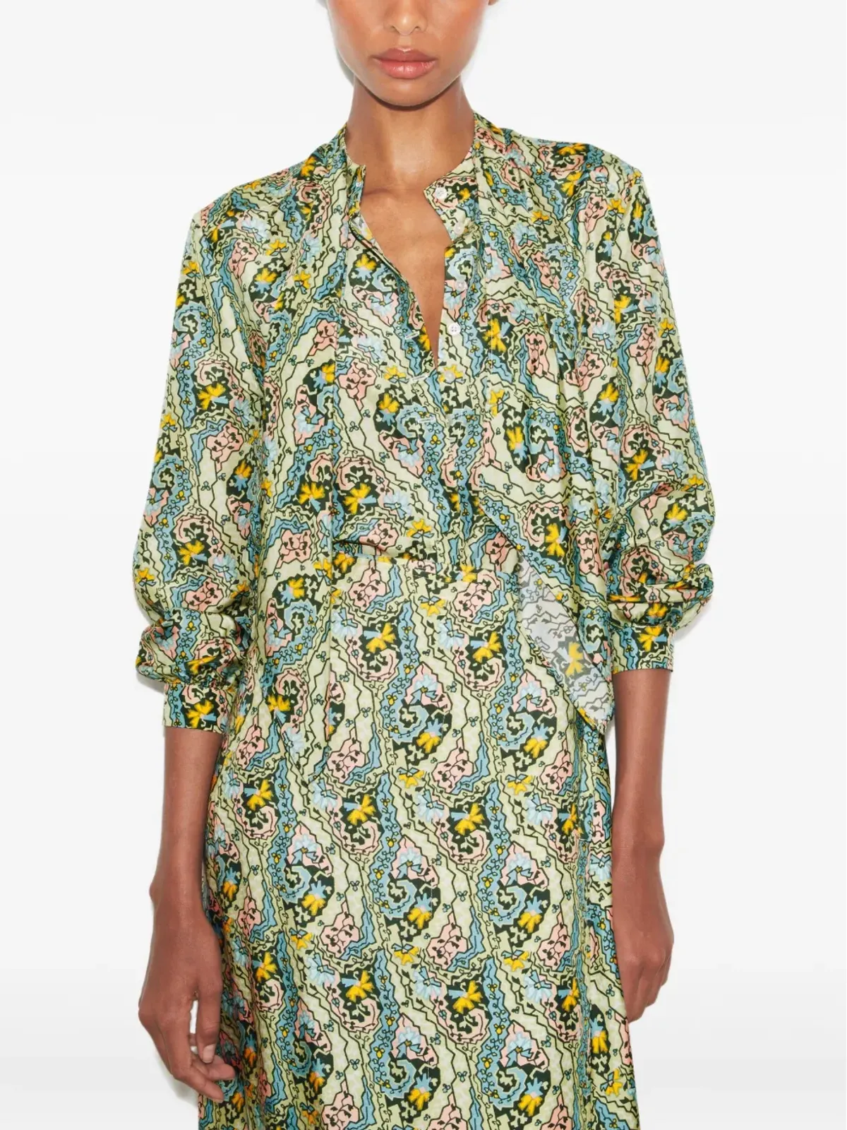 Tory Burch ペイズリープリント ボウブラウス - 画像5