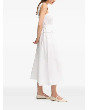 Pedro Del Hierro ベルト付きスクエアネック ミディドレス（ホワイト） - サムネイル2