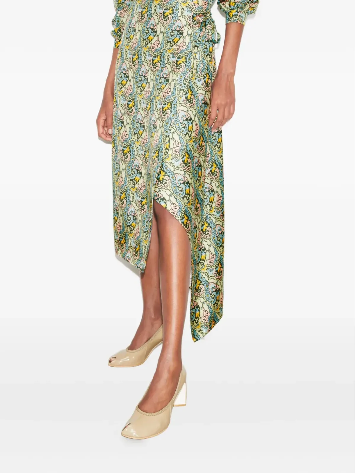 Tory Burch プリント柄アシンメトリースカート - 画像4