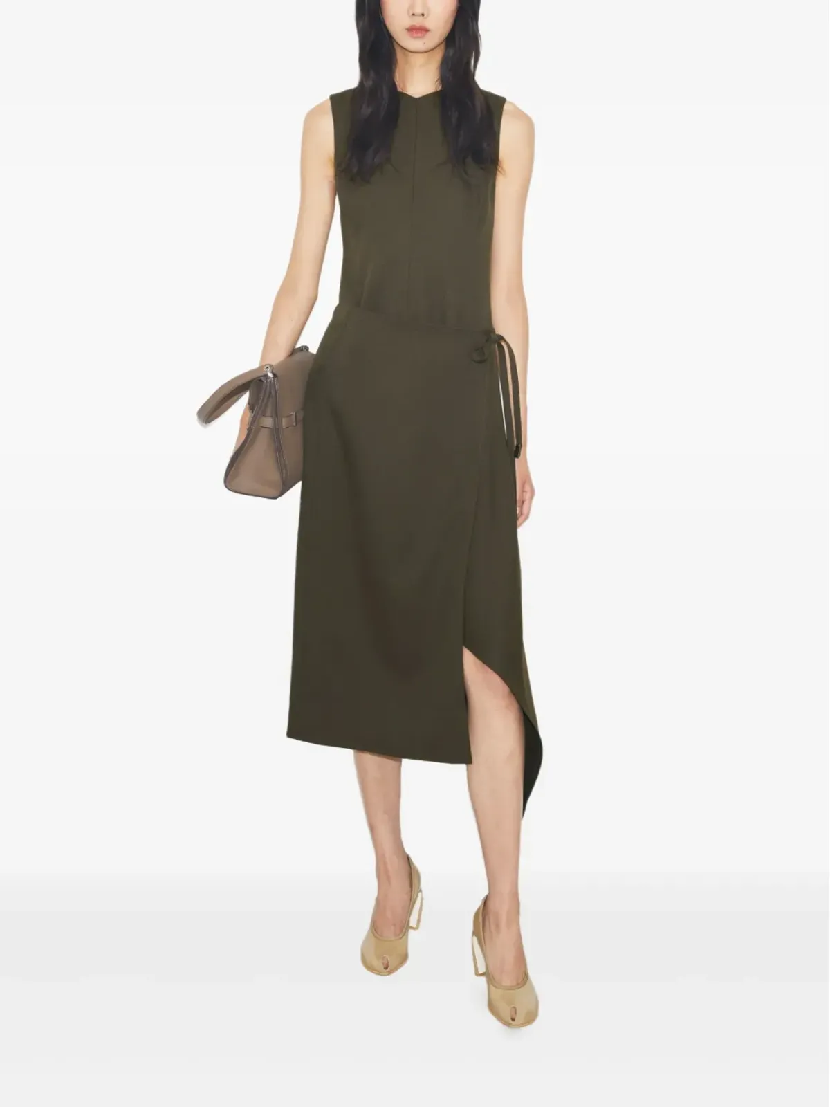 Tory Burch ラップ風アシンメトリーミディドレス - 画像2