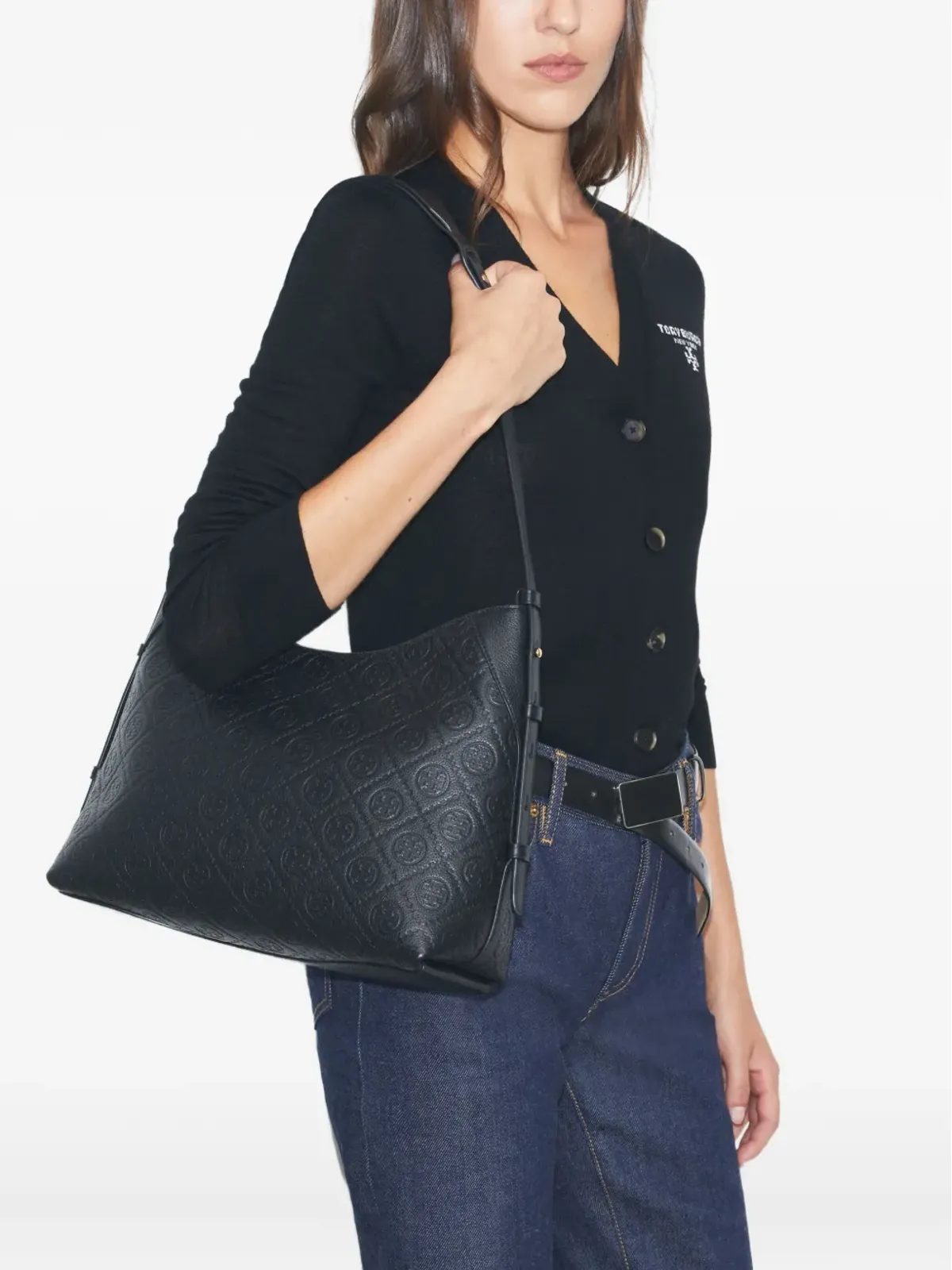 Tory Burch T Monogram ペブルレザー ショルダーバッグ - 画像2