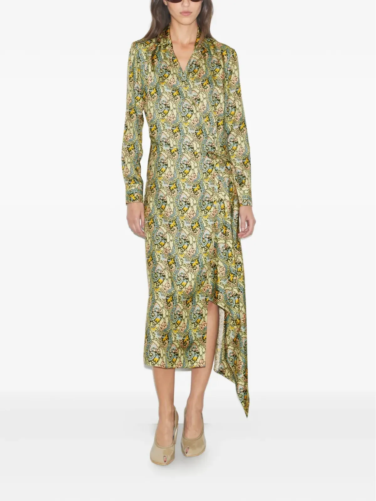 Tory Burch ペイズリープリント ラップドレス - 画像2