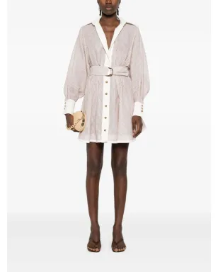 ZIMMERMANN ヒプノティック・タック ベルト付きミニシャツドレス - サムネイル2