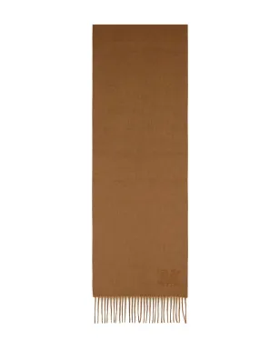 Max Mara 刺繍入りモノグラムフリンジスカーフ（ブラウン） - サムネイル1