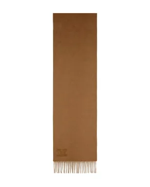 Max Mara 刺繍入りモノグラムフリンジスカーフ（ブラウン） - サムネイル2