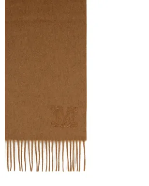Max Mara 刺繍入りモノグラムフリンジスカーフ（ブラウン） - サムネイル3