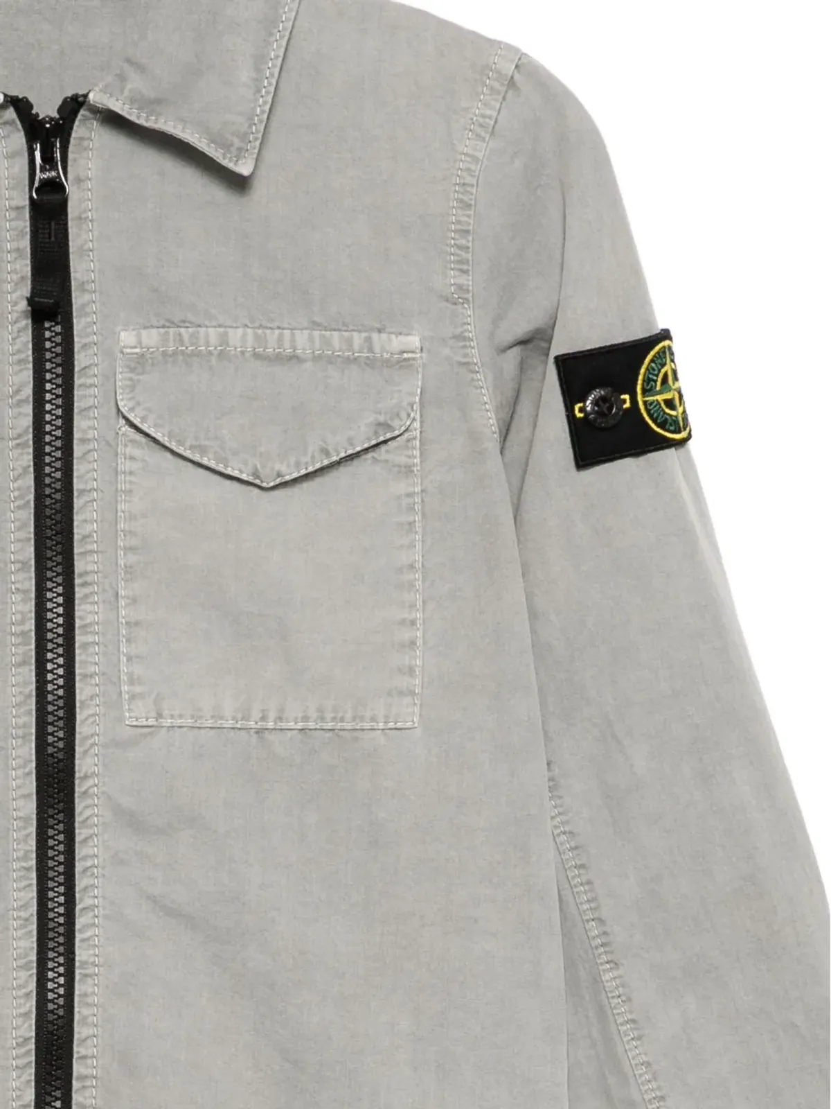 Stone Island Junior ロゴパッチ付きデニムジャケット - 画像3